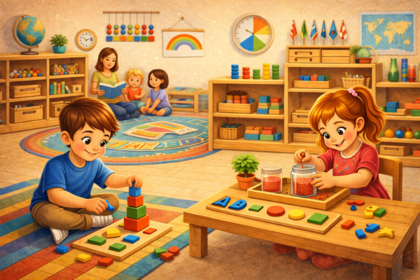 Montessori sınıfında öğrenme anı